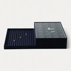 Acrylic Stackable Cover For Most 9.46" D x 13.79" W x 1.18" H Inch Jewelry Trays, Transperant Clear Dustproof Lid With Small Handle For Stackable Tray, Lid Size 9.06" D x 13.4" W x 0.75" H