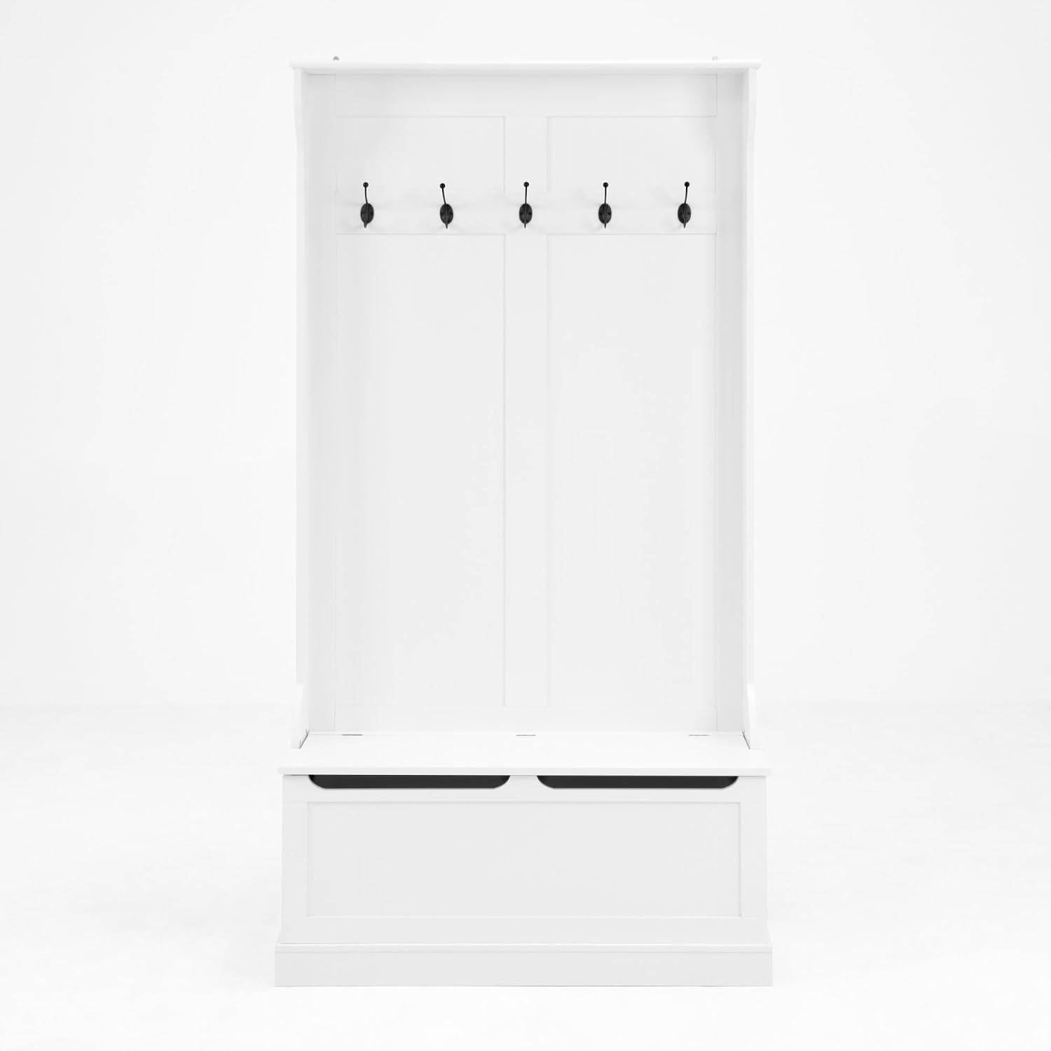 Entryway Bench with Standing Coat Rack, Hall Tree with Shoe Storage Bench, Entryway Organizer with 5 Hooks,for Kitchen Home