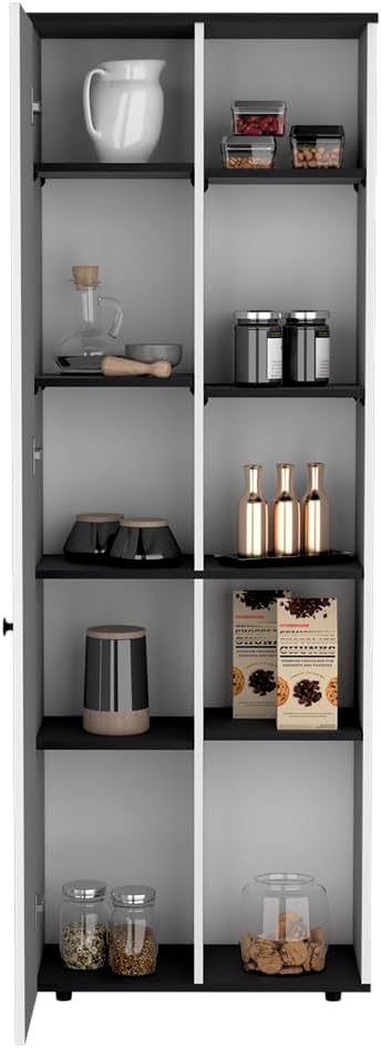 24.4" D*16.53" W*48.03" H Freestanding Kitchen Pantry with 8 B...