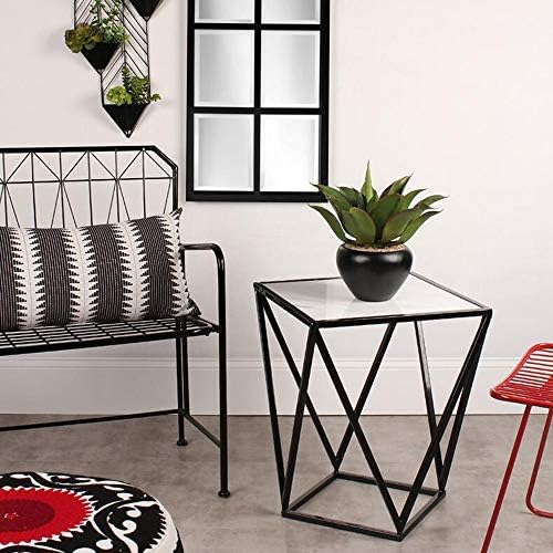 Telephone Table, Modern Living Room Marble Square Coffee Table,Metal Industry...