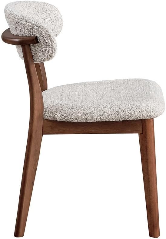 2Pcs Upholstered Wood Dining Chair, Cherry Color