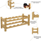 2 Tiers Bamboo Wine Rack Countertop Wine Display Stand Wine Storage Shelf Wine Bottle Holder