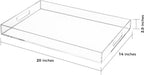 Clear Rectangular 14x20 Inches Acrylic Ottoman Tray Decorative Serving Tray with Cutout Handles Organizer Tray on Coffee Table Countertop Big Breakfast Bed Tray Living Room Appetizer Serving Food