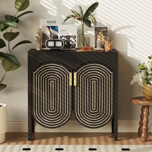 FurSch Fluted Sideboard Cabinet with Storage,Buffet Cabinet with Adjustable S...