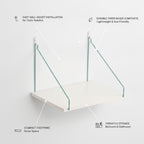 Bedroom & Living Room Wall Ladder Shelf, White Paper-Based Composite Floating Storage for Nightstands and Counters (1 Piece)