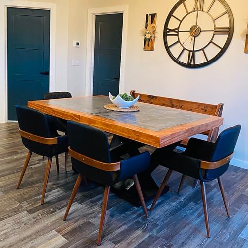 LUNLING Mid Century Modern Faux Leather Dining Chairs Set of 4,Green Upholste...
