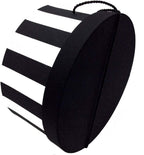 Sarah's Hat Boxes Classic Wide Stripe Hat Box – 12.75" x 6.5" (Dia. x Ht.) Handmade in USA – Odorless Non-Toxic Adhesive, Cording Handle – Premium Storage for Hats & Accessories