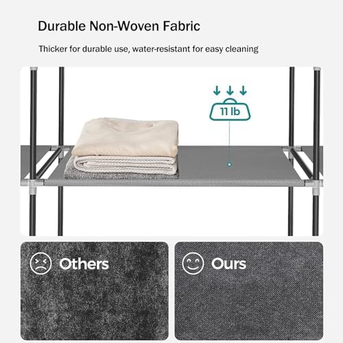 Portable Canvas Wardrobes for Bedroom,Canvas Wardrobe,Foldable Clothes Storag...
