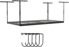 SafeRacks 4x8 Overhead Garage Storage Rack Heavy Duty - Hammertone (24"-45") - Holds 600 lb