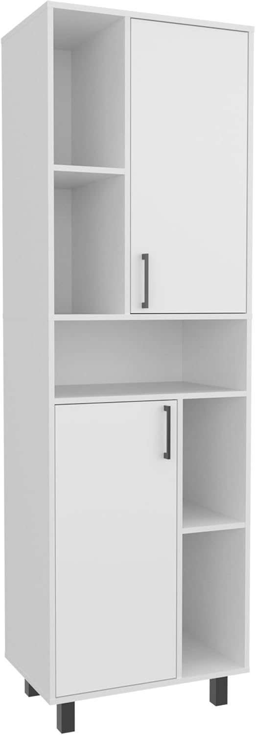 23.6" D* 16.2" W*74.8" H Kitchen Pantry with 4 Shelves, 2 Sing...
