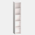 5 Cube Storage Organizer, 5 Tier Vertical Cube Bookcase Freestanding Storage Display Organizer for Home Office, Five Cubes Open Shelf Bookshelf (White, 5 Cube)