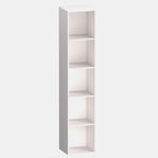 5 Cube Storage Organizer, 5 Tier Vertical Cube Bookcase Freestanding Storage Display Organizer for Home Office, Five Cubes Open Shelf Bookshelf (White, 5 Cube)