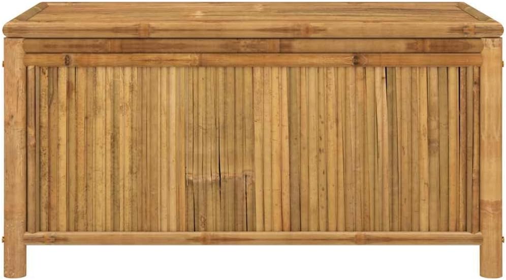 Bamboo Patio Storage Box 43.3x20.5x21.7 Inches | Durable Natural Material, Op...