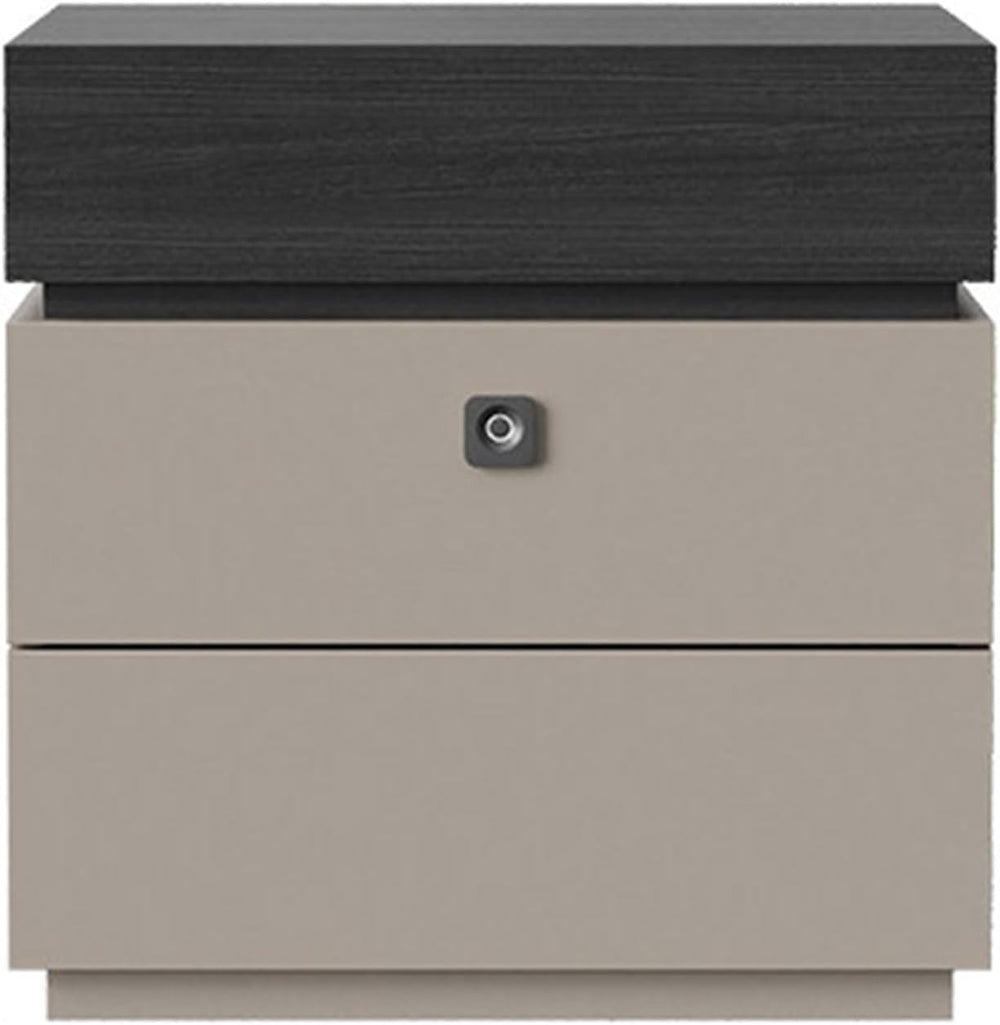 Fingerprint Lock Bedside Table with Drawers, Bed end Table with Drawer, Moder...