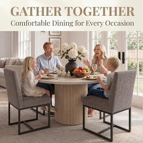 HNY Modern Dining Chairs Set of 4, Upholstered Leather Dining Room Chairs wit...