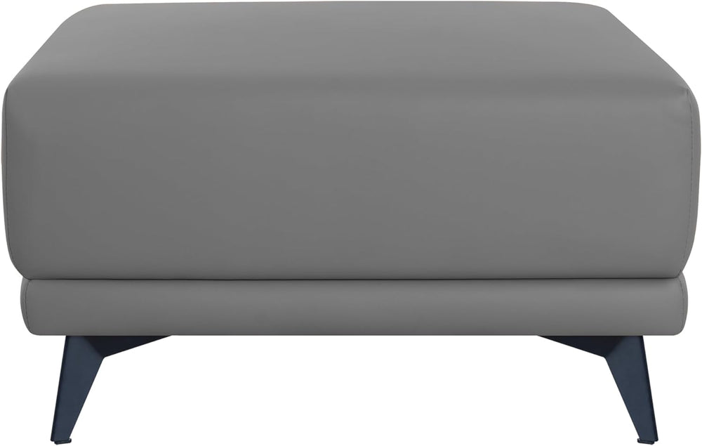 Naomi Home Dora 29.5" Square Ottoman | Synthetic Leather Footstool, Couc...
