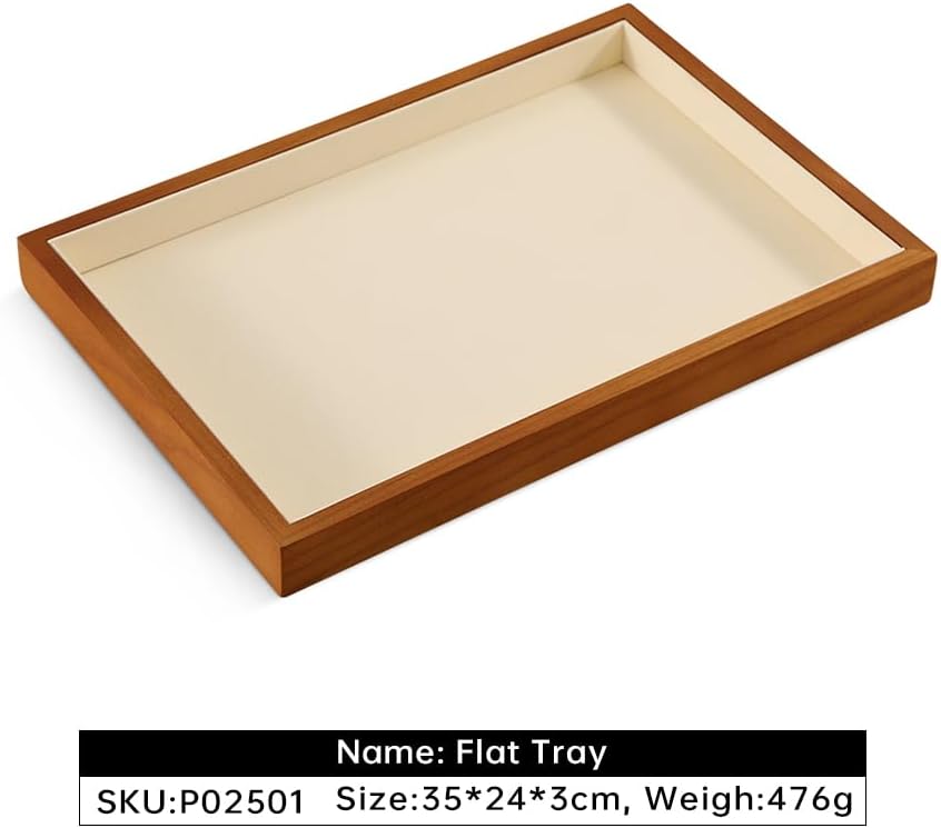 Jewelry Tray, Wood Serving Tray,Luxury Flat Jewelry Display,White Jewelry Organizer Tray For Dresser,Ring,Bracelet,Watch,Necklace