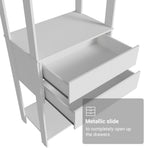 Madesa Kitchen Pantry Storage Rack 27" L with 2 Drawers and Open Shelves Multiuse Cabinet for Kitchen Organization - White