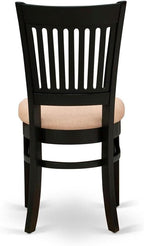 East West Furniture VAC-BLK-C Vancouver Dining Chairs - Linen Fabric Upholstered Wood Chairs, Set of 2, Black