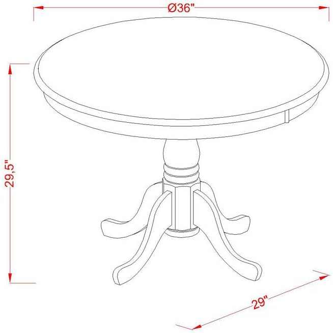 East West Furniture ANGR3-OAK-W 3 Piece Kitchen Table & Chairs Set Contai...