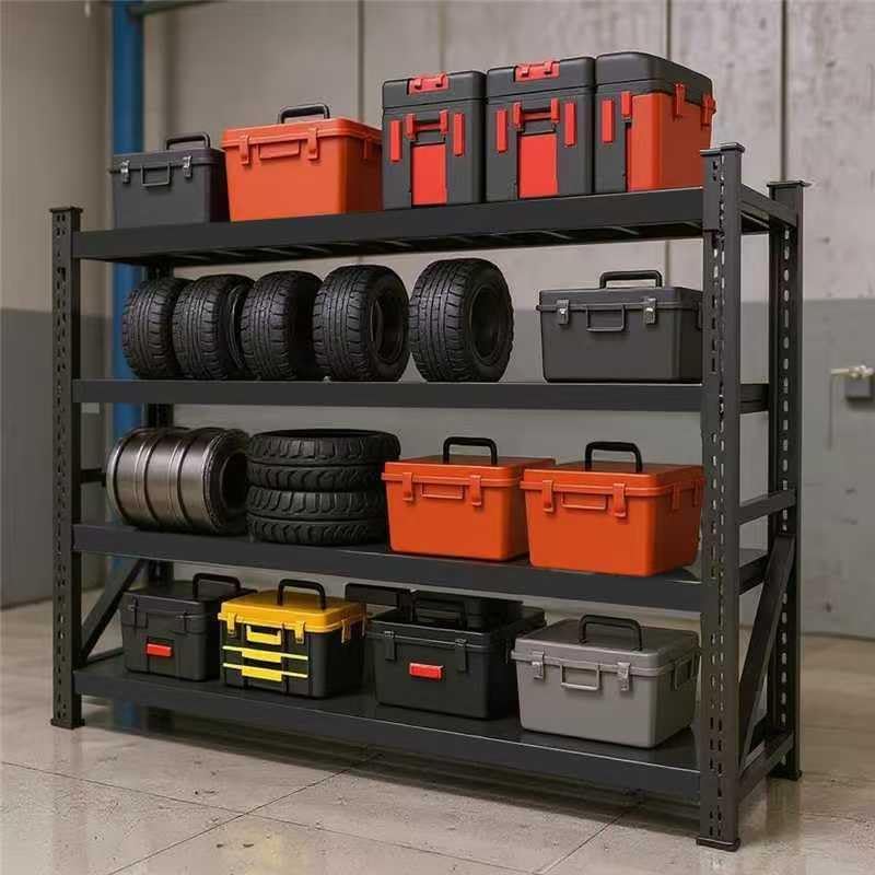 59" W Garage Shelving Heavy Duty, 4 Tier Metal Garage Shelves Adjustable Storage Shelving Unit for Garage, Warehouse, Industrial Shelves