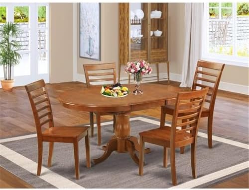 East West Furniture POML5-SBR-W 5 Piece Modern Dining Table Set Includes an O...