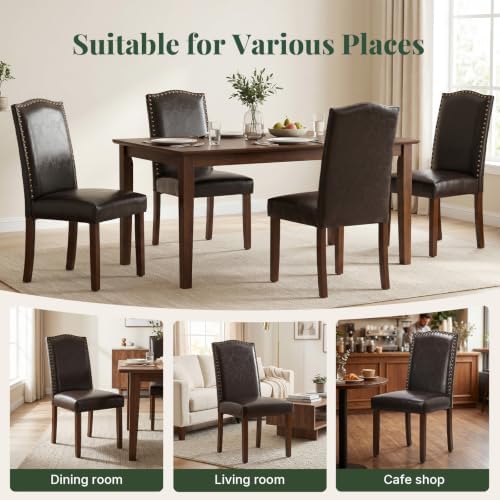 Dining Chairs Set of 4, PU Leather Kitchen Chair for Living Room