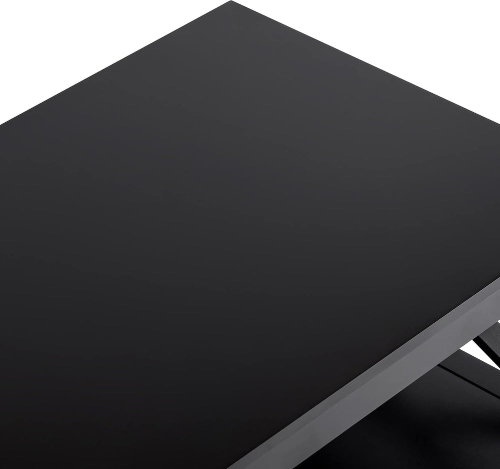 ChooChoo Oxford Coffee Table with Thicker Legs, Black Wood Coffee Table with ...