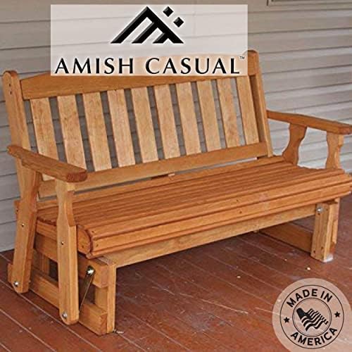 Amish Casual Heavy Duty 800 Lb Mission Pressure Treated Porch Glider (4 Foot,...