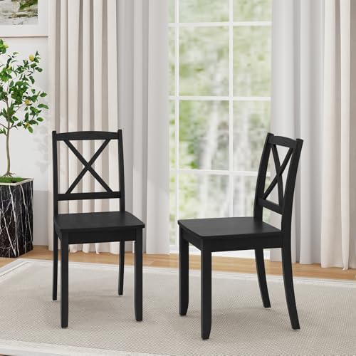 Giantex Wood Dining Chairs Set of 2, Armless Kitchen Chairs w/Rubber Wood Leg...