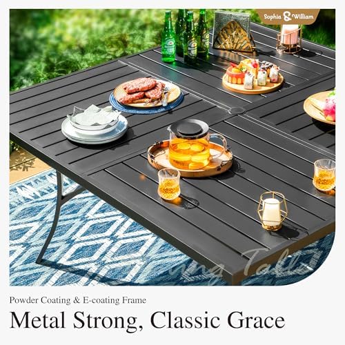 Sophia & William Patio Dining Set for 8, Square Table & Aluminum Chairs