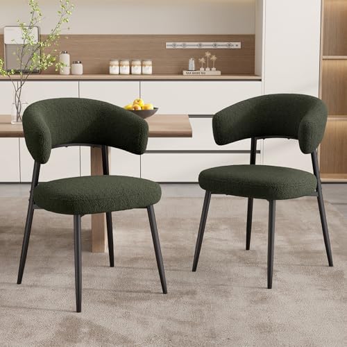 Dining Chairs Set of 4, Mid Century Modern Kitchen Chairs, Boucle Upholstered...