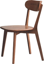 100% Solid Wood Dining Chairs,Mid Century Modern Dining Chairs with Comfortable Curved Backrest,Wood Chairs for Kitchen,Dining Room (1, Walnut Color)
