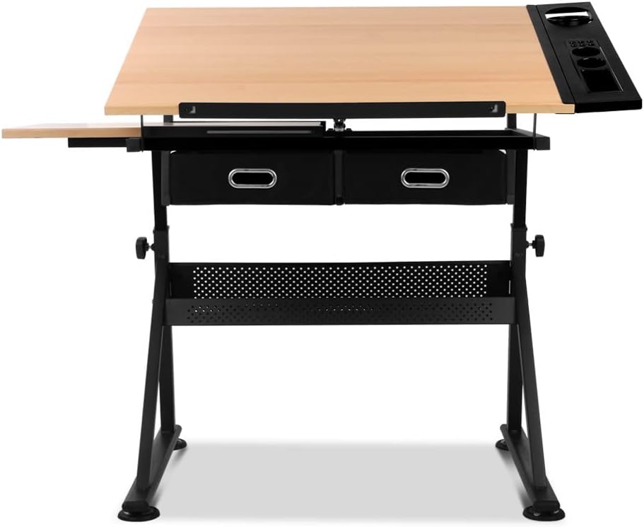 Drawing Table Stool Set Artiss Ajustable Metal Base Art & Craft Drafting ...