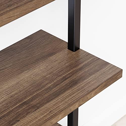 Nathan James Theo 6-Shelf Tall Bookcase, Wall Mount Bookshelf with Reclaimed ...