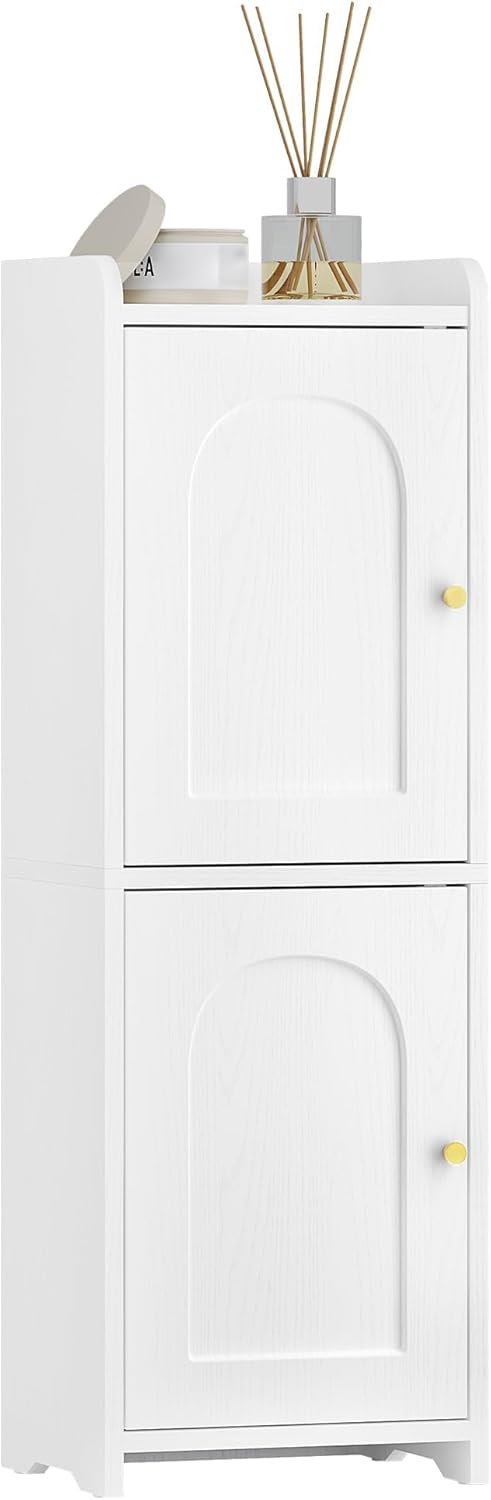 Hzuaneri Bathroom Storage Cabinet, Small Corner Floor Cabinet with 2 Doors an...