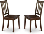 East West Furniture ANTI3-CAP-W 3 Piece Dining Set Contains a Round Kitchen Table with Pedestal and 2 Dining Chairs, 36x36 Inch, Cappuccino