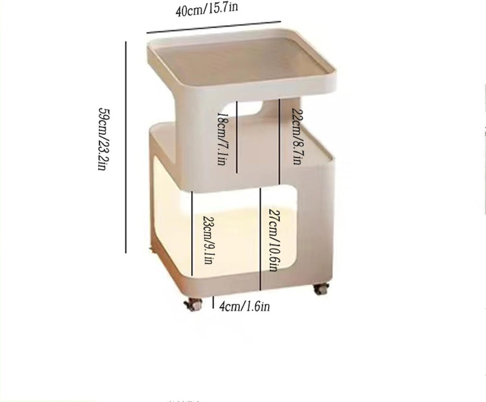 3-Tier End Table,Sofa End Can Rotate Square End Side Tables Glass Top Coffee ...