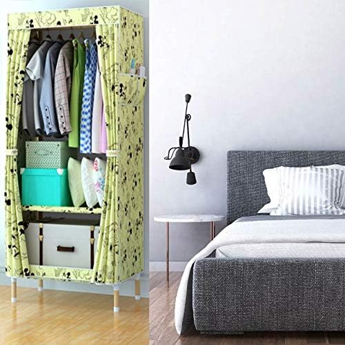 Single Simple Solid Wood Cloth Closet Assembly Wardrobe Portable Furniture Ro...