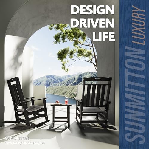 Outdoor Rocking Chair Oversized, HDPE All Weather Resistant Patio Rocker, 31....