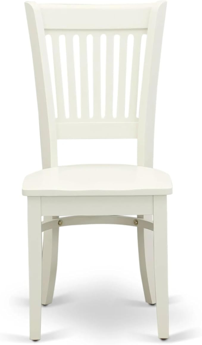 East West Furniture AMVA3-LWH-W 3 Piece Kitchen Table Set for Small Spaces Contains a Round Dining Room Table with Pedestal and 2 Dining Chairs, 36x36 Inch, Linen White
