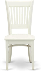 East West Furniture AMVA3-LWH-W 3 Piece Kitchen Table Set for Small Spaces Contains a Round Dining Room Table with Pedestal and 2 Dining Chairs, 36x36 Inch, Linen White