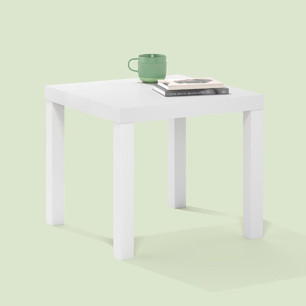 Bayan End Table, Square Side Table, for Small Spaces, Living Room, Bedroom, W...