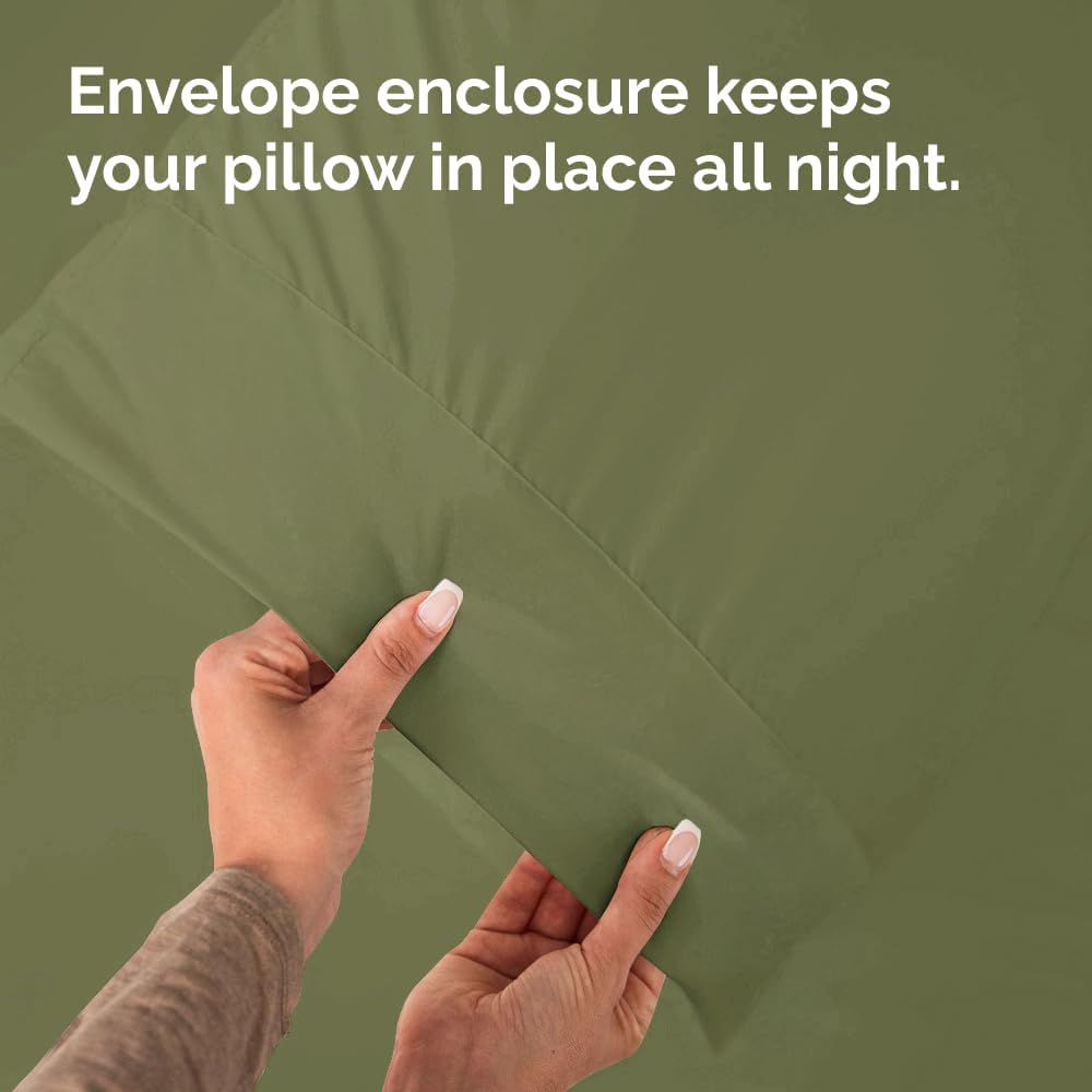 Queen Pillow Cases - 2 Pack - Super Soft Pillowcase Covers - Envelope Enclosure - Hotel Quality Pillow Protectors - Wrinkle Free, Shrink & Stain Resistant - Machine Washable - 20" x 30" (Sage Green)