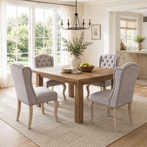 chairus Tufted Upholstered Parsons Dining Chairs Set of 4, Grey