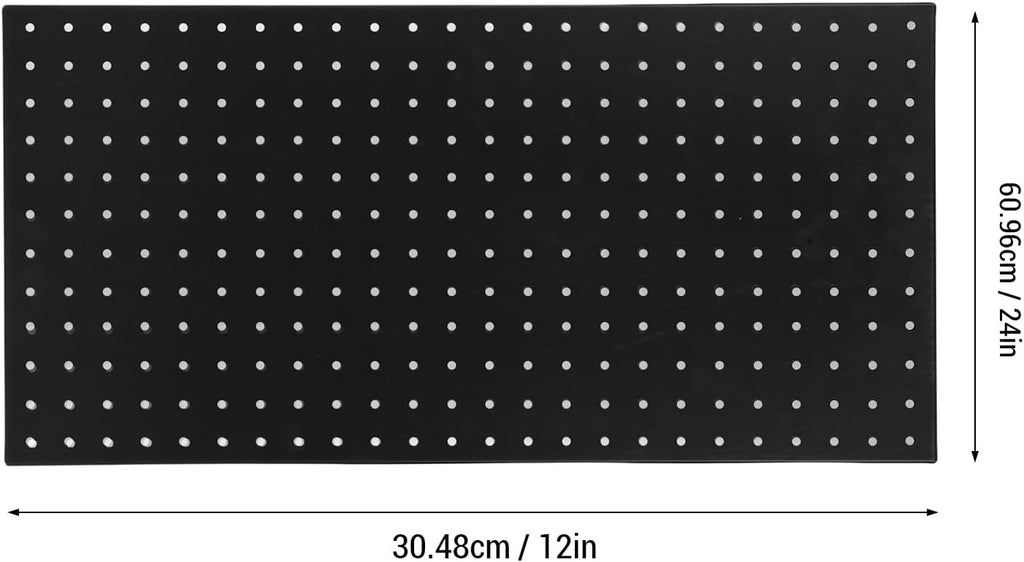 Fafeicy 2Pcs Black Pegboard Metal Wall Panel 24x12 Inches Heavy Duty Organizer for Shop Garage Storage