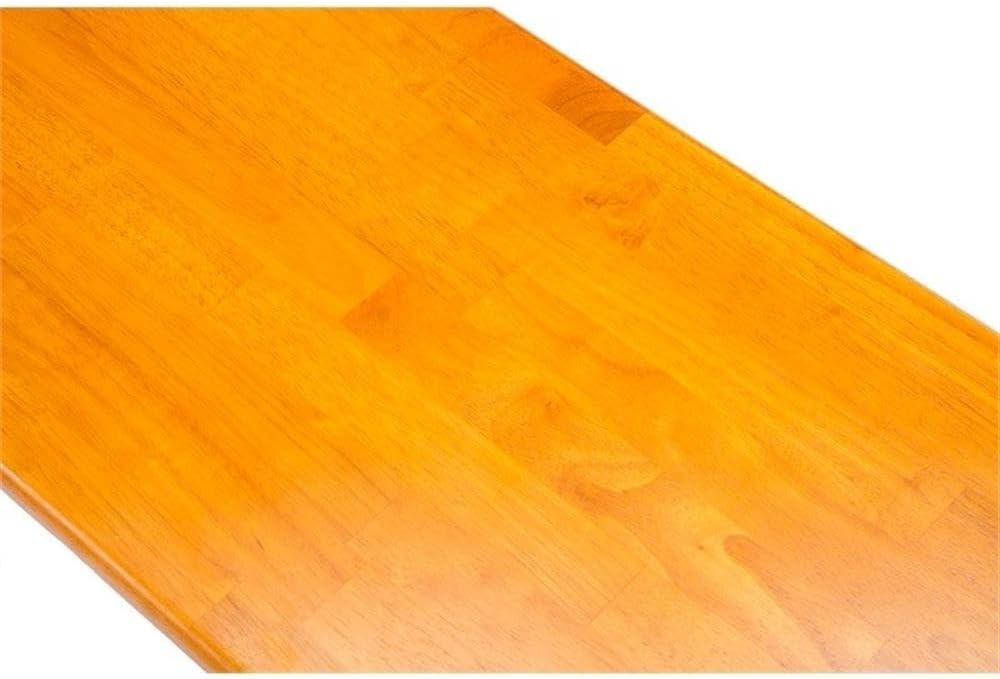 BOWERY HILL 44" Solid Rubberwood Dining Bench, Oak Finish, 18" Seat...