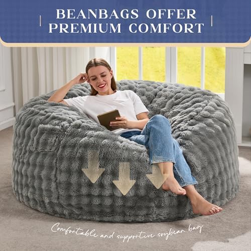 Hobestluk Adults Bean Bag Chair 5FT Big BeanBag Chair Giant Large Oversized |...