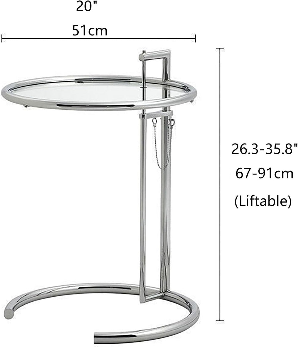 Round End Table, Side Table for Living Room, Small Spaces, Modern White Night...