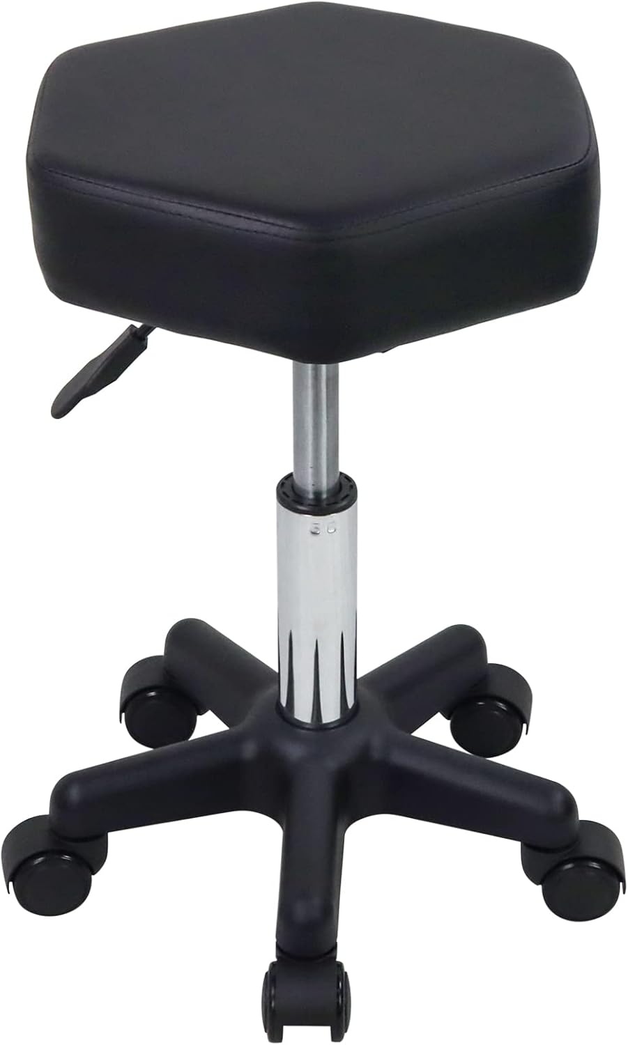 FURWOO Hexagon Rolling Stool Height Adjustable Stool with Wheels for Spa Salo...